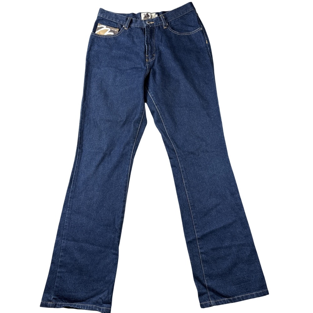 Vintage‎ Mecca USA Jeans Mens 31x33 Bootcut Blue Denim Embroidered Logo Y2K 90s